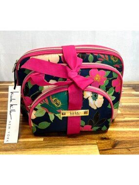 Nicole Miller 3-Piece set Cosmetic Bag Set, travel, make-up